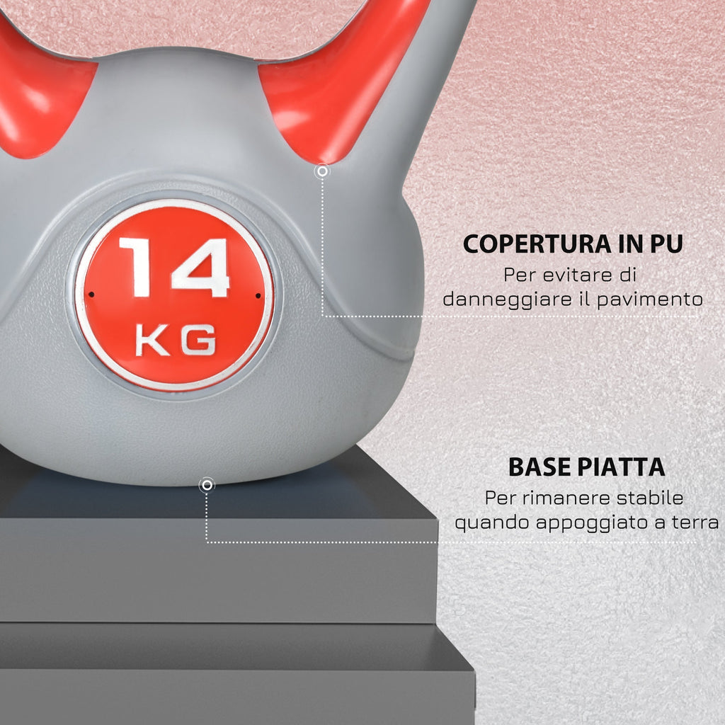 EasyComfort Kettlebell 14 kg - PU-coating, platte basis
