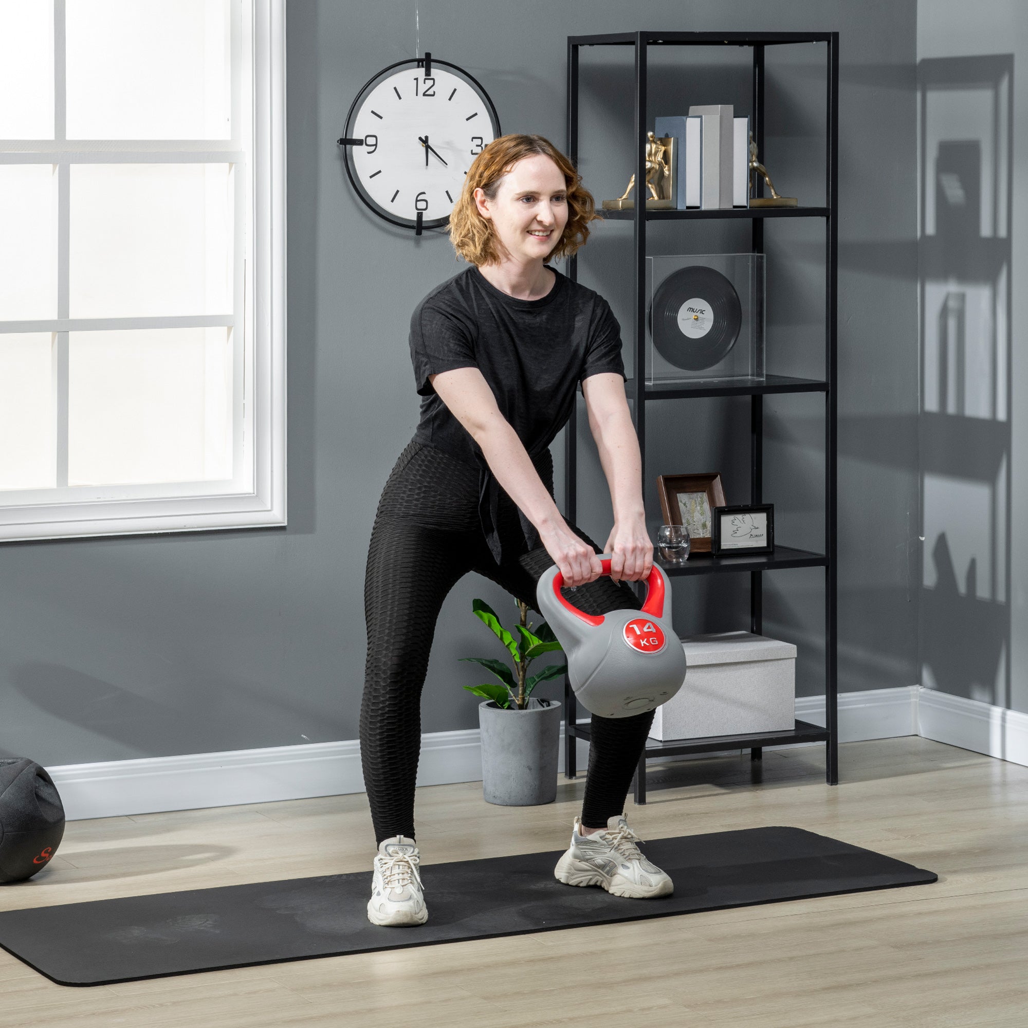EasyComfort Kettlebell 14 kg - PU-coating, platte basis