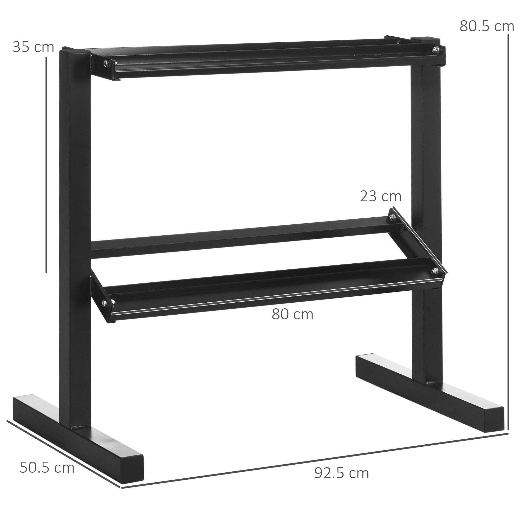 EasyComfort Porta Pesi halterrek met 2 schappen, 270 kg