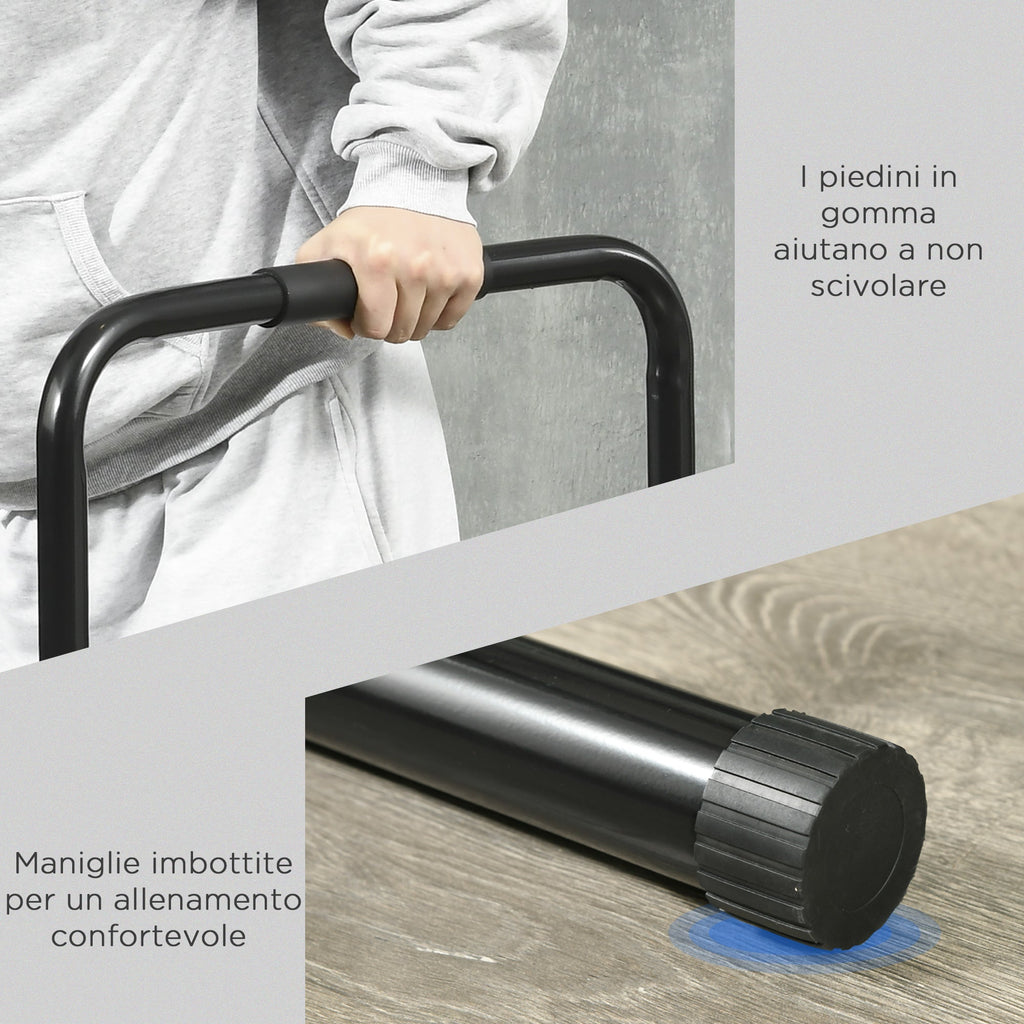 EASYCOMFORT Adjustable Height Steel Dip Bar with 6 Adjustable Lengths, 90-102x65x80-90 cm, Black