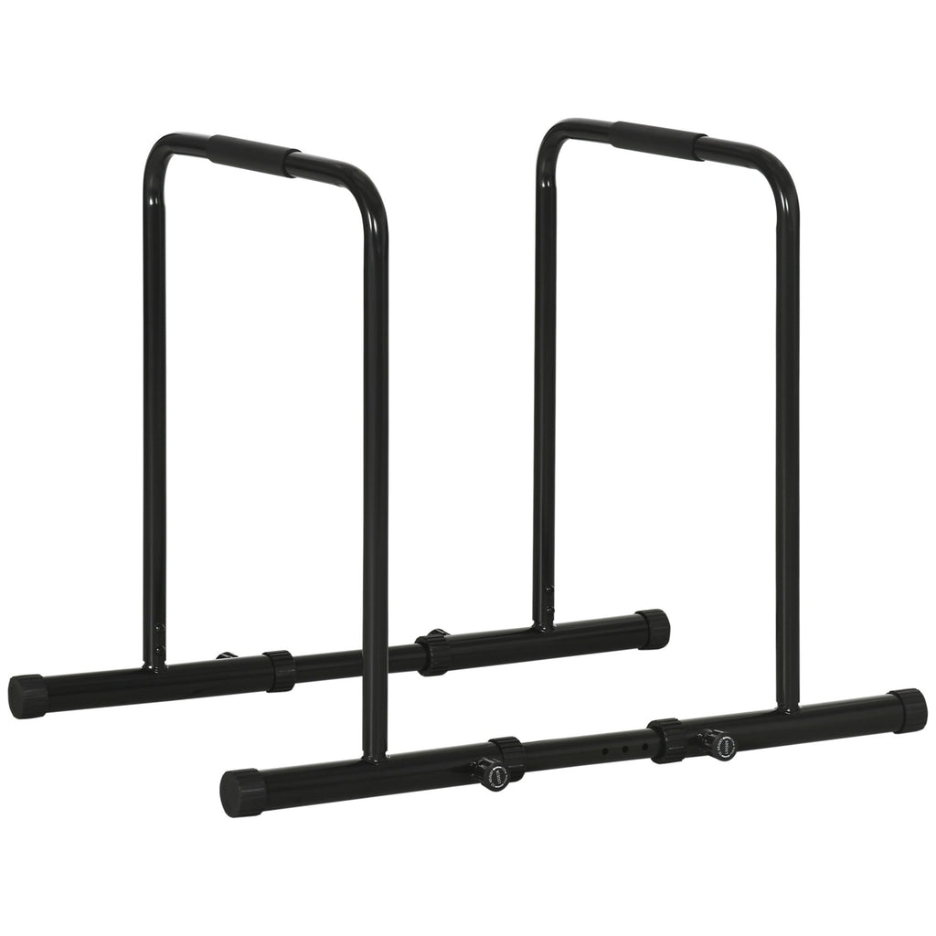 EASYCOMFORT Adjustable Height Steel Dip Bar with 6 Adjustable Lengths, 90-102x65x80-90 cm, Black