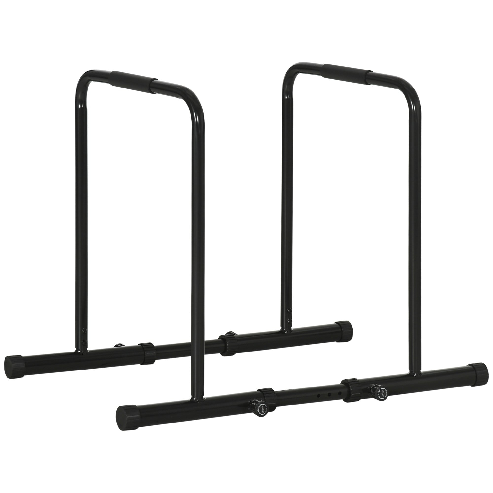 EASYCOMFORT Adjustable Height Steel Dip Bar with 6 Adjustable Lengths, 90-102x65x80-90 cm, Black