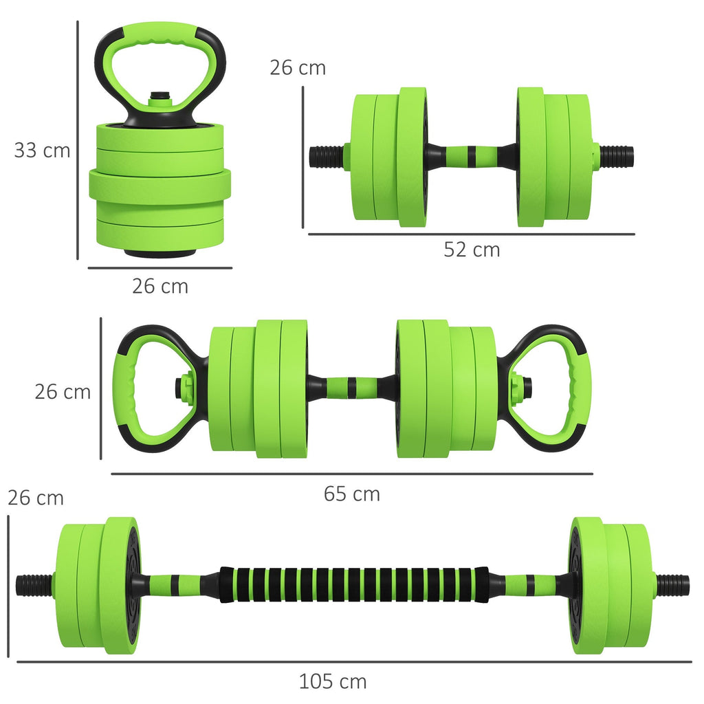 Easycomfort Pesi da Palestra Set 4 in 1 da 40kg totali, utilizzabile come Kettlebell, Manubri e Bilancieri