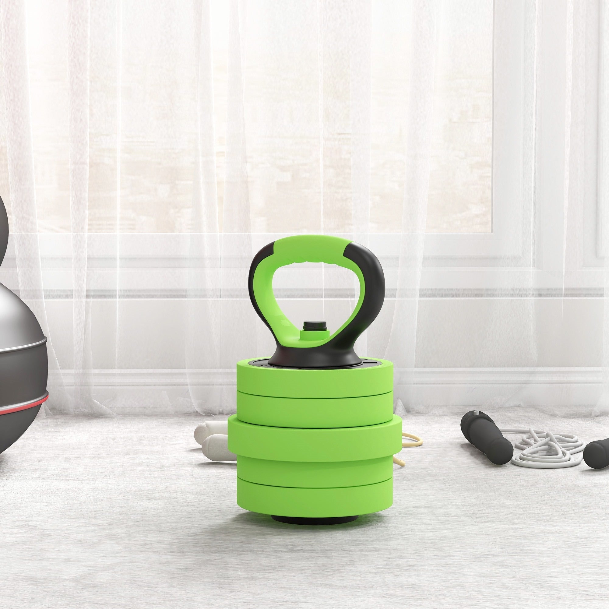 Easycomfort Pesi da Palestra Set 4 in 1 da 40kg totali, utilizzabile come Kettlebell, Manubri e Bilancieri
