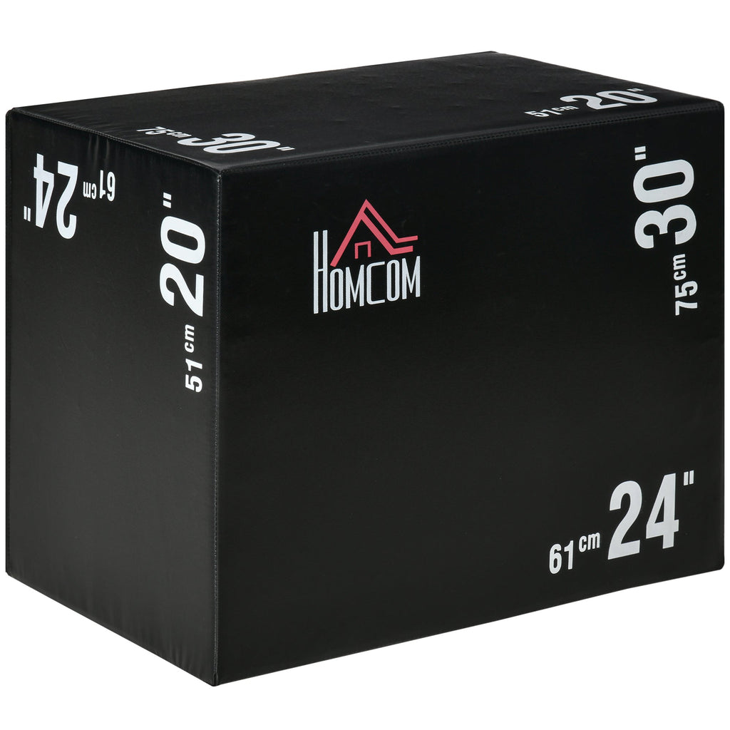 Easycomfort Plyo Box 3 in1 a 3 Altezze, Jumping Box Pliometrico Capacità 120kg, 75x51x61cm, black