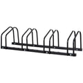 Easycomfort Rastrelliera Portabiciclette Parcheggio per 4 Biciclette in Acciaio, 110x33x27 cm, black