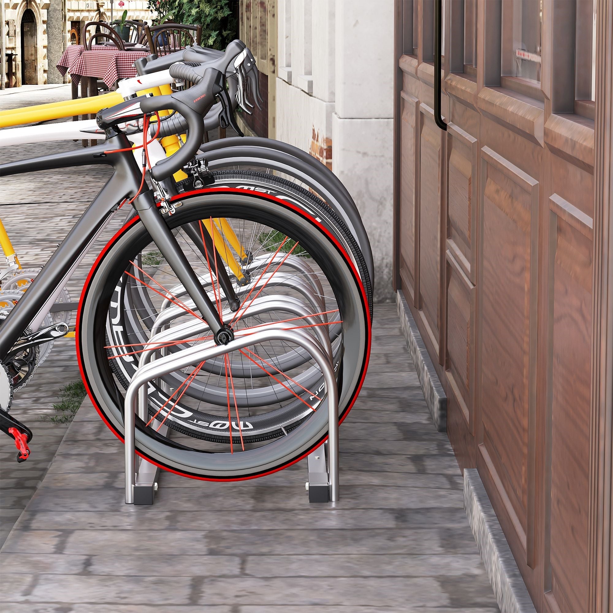 EasyComfort Fietsenrek voor 4 fietsen, 110x33x27 cm