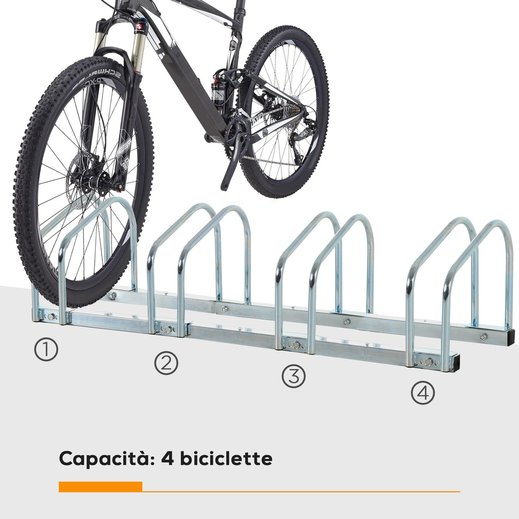 EasyComfort Fietsenrek voor 4 fietsen, 110x33x27 cm