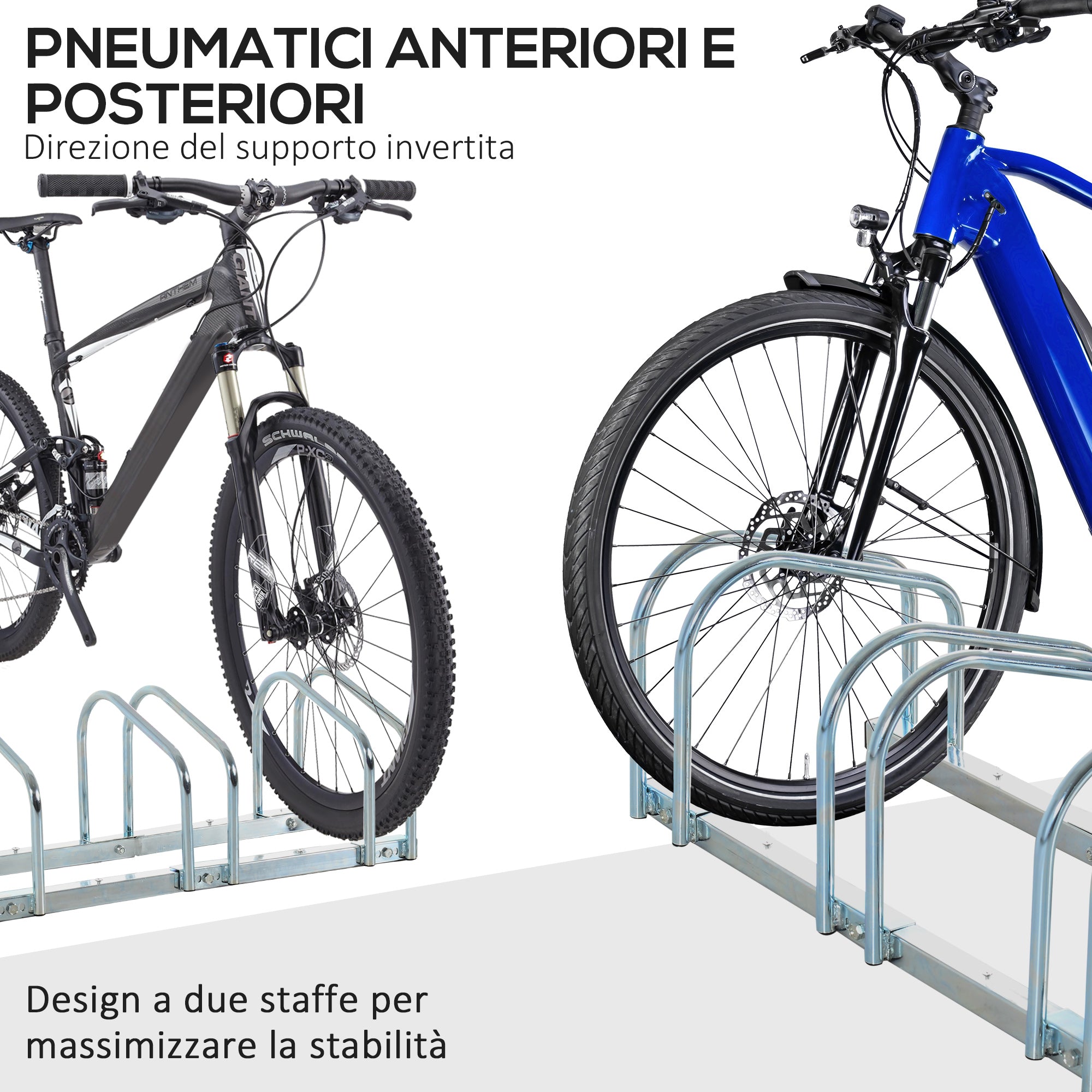 EasyComfort Fietsenrek voor 4 fietsen, 110x33x27 cm