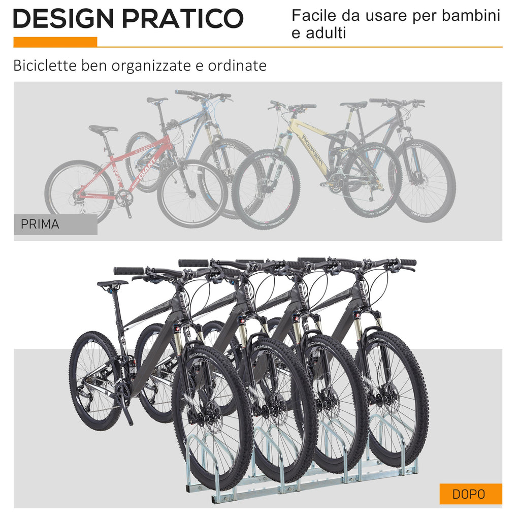 EasyComfort Fietsenrek voor 4 fietsen, 110x33x27 cm