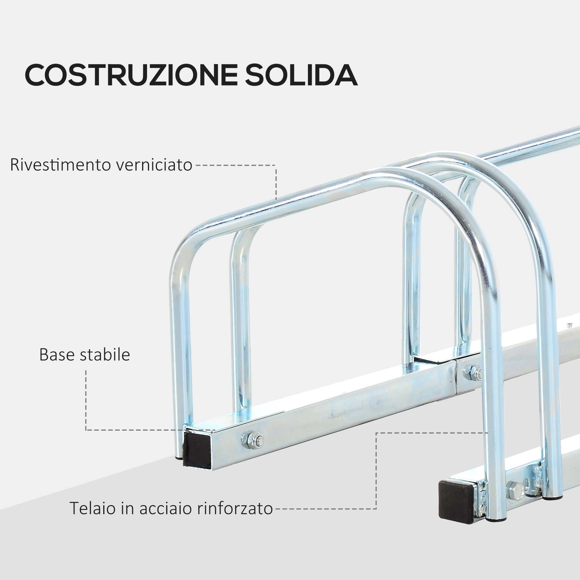 EasyComfort Fietsenrek voor 4 fietsen, 110x33x27 cm