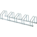 Easycomfort Rastrelliera Portabiciclette Parcheggio per 5 Biciclette in Acciaio, 145×33×27 cm, Argento
