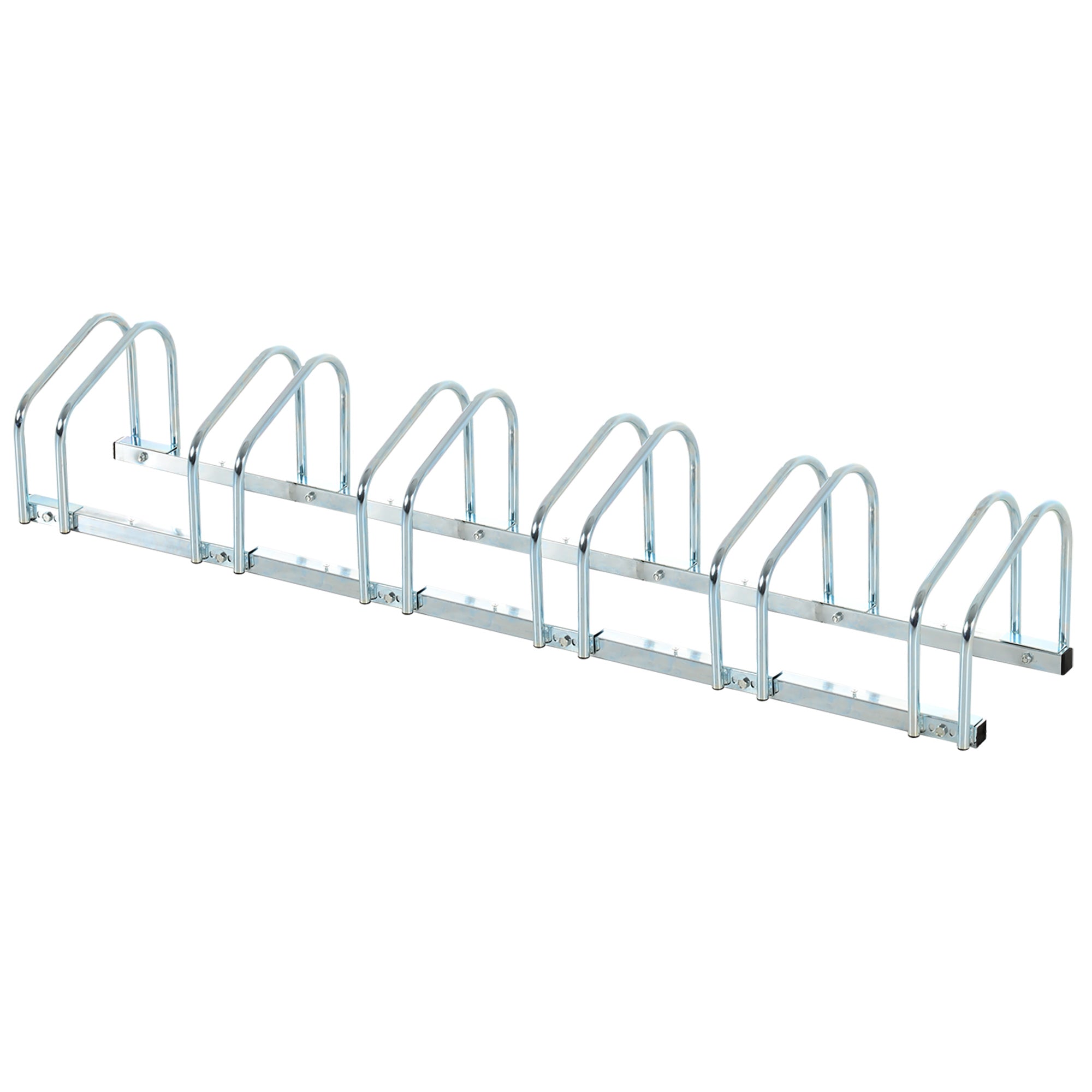 EASYCOMFORT Bicycle Parking Rack for 6 Steel Bicycles, 179x33x27 cm, Silver