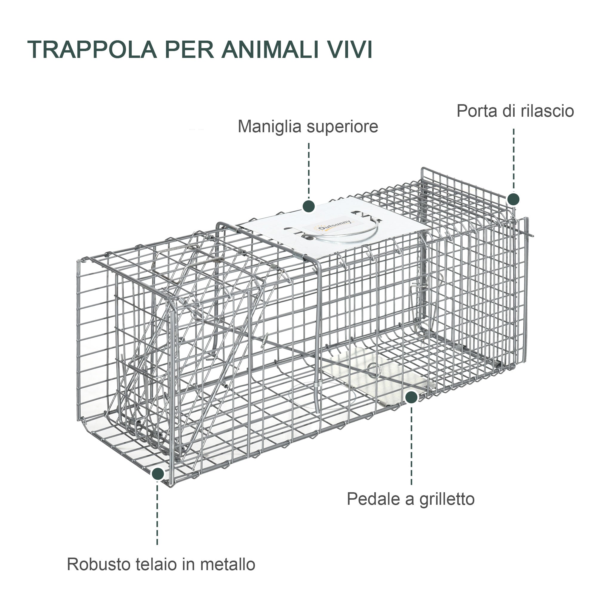 Easycomfort Trappola per Ratti, Topi e Nutrie Pieghevole in Acciaio