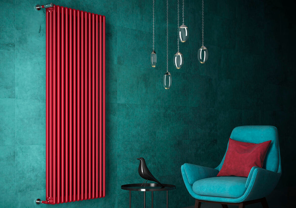 Batteria Completa Radiatore in Acciaio Cordivari ARDESIA AS9 3 Colonne da 14 Elementi Interasse 1744 mm Altezza 1800 mm with Tappi e Riduzioni Inclusi