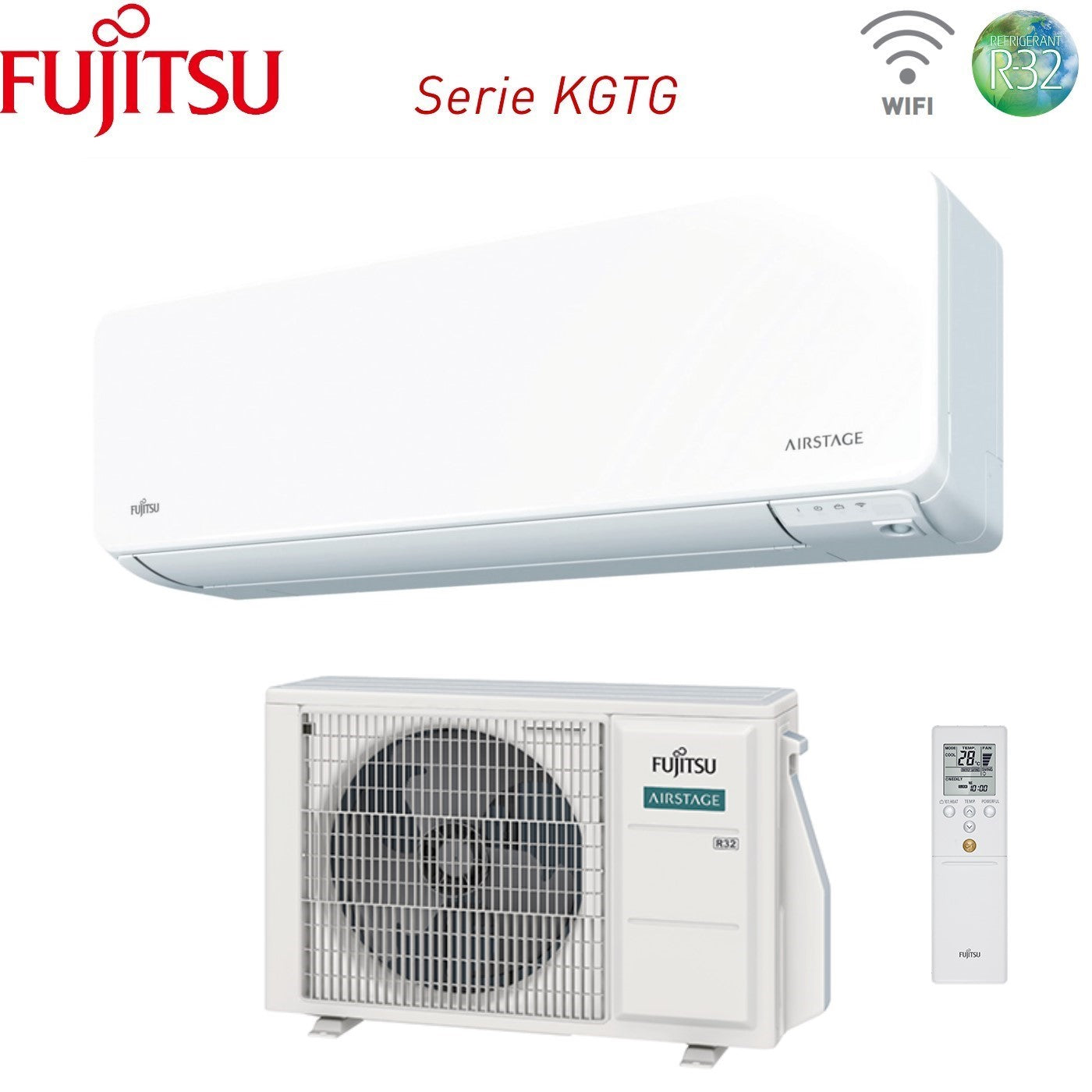 Air conditioner Fujitsu Inverter series KG AIRSTAGE 9000 Btu ASEH09KGTG R-32 built-in Wi-Fi