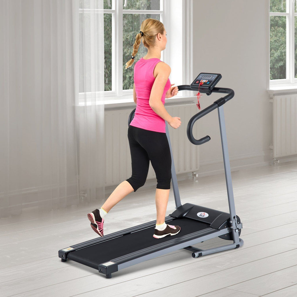 EasyComfort Tapis Roulant Elettrico Pieghevole Salvaspazio e Silenzioso with Velocità Regolabile 1-10km/h e Schermo LCD, per Casa e Ufficio, 500W, black