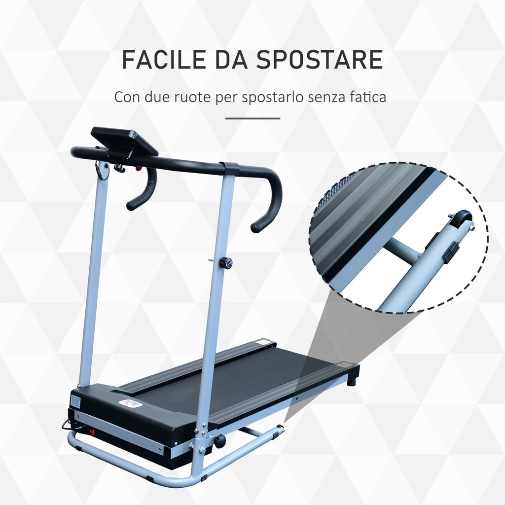 EasyComfort Tapis Roulant Elettrico Pieghevole Salvaspazio e Silenzioso with Velocità Regolabile 1-10km/h e Schermo LCD, per Casa e Ufficio, 500W, black
