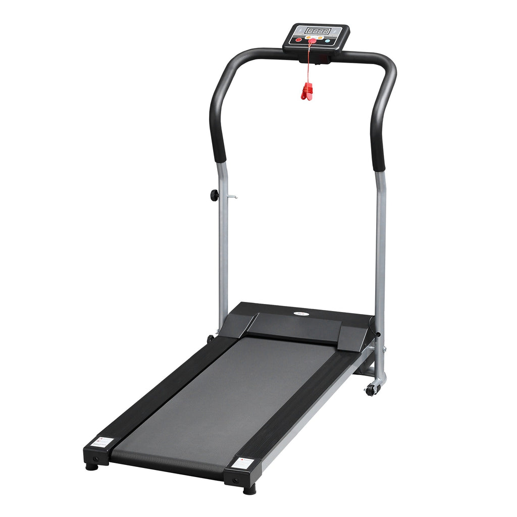 EASYCOMFORT Electric and Foldable Treadmill with LCD Screen and 2 Wheels for Training at Home or in the Office, 500W Motor, Speed 10km/h