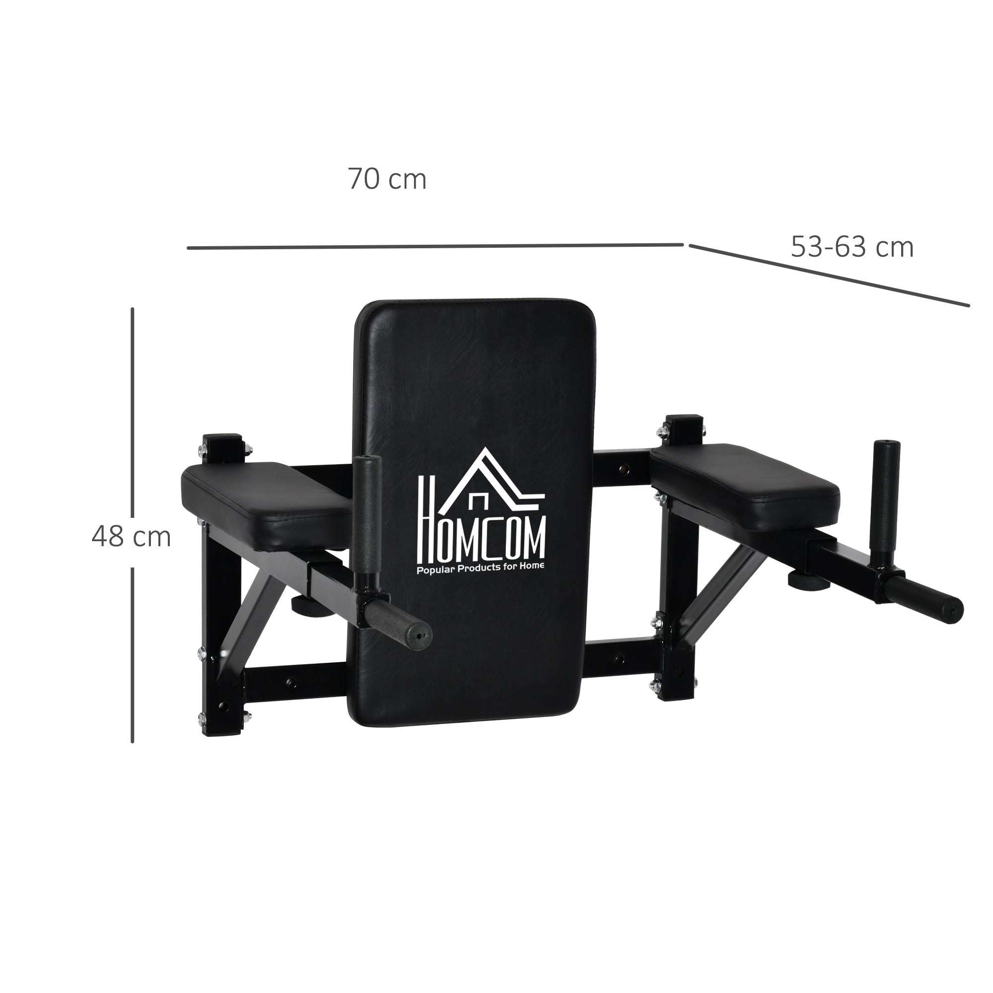 EASYCOMFORT Lifting Support Wall Mounting for Muscle Training Black Steel Pipes
