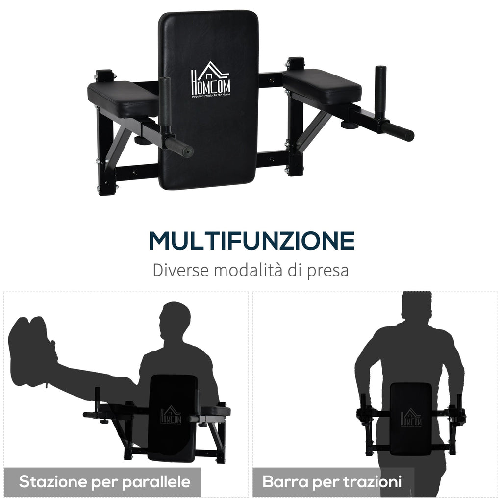 EASYCOMFORT Lifting Support Wall Mounting for Muscle Training Black Steel Pipes