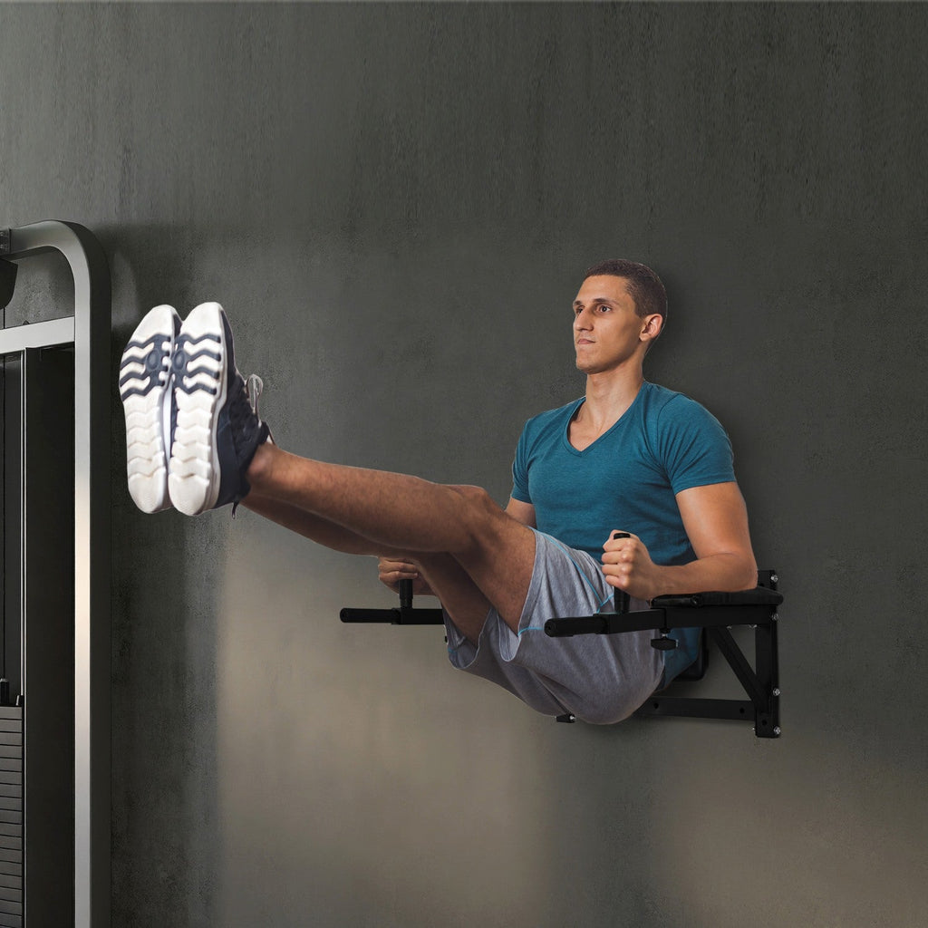 EASYCOMFORT Lifting Support Wall Mounting for Muscle Training Black Steel Pipes
