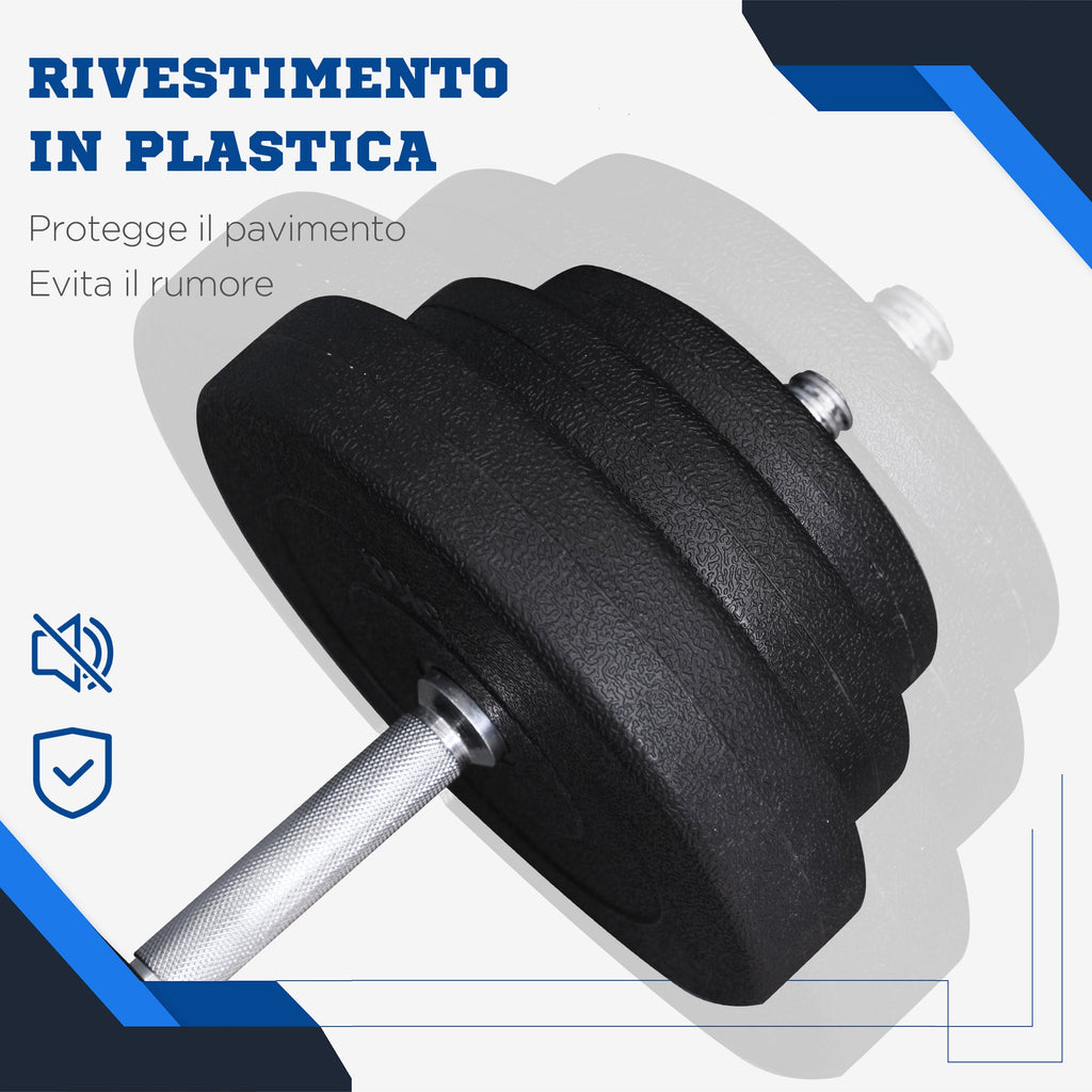 Easycomfort Set Manubri Palestra 40kg (4x5kg, 4x2.5kg, 4x1.5kg), Pesi Palestra with 12 Dischi da 1.5kg, 2.5kg, 5kg, ?25mm, per Allenamento a Casa