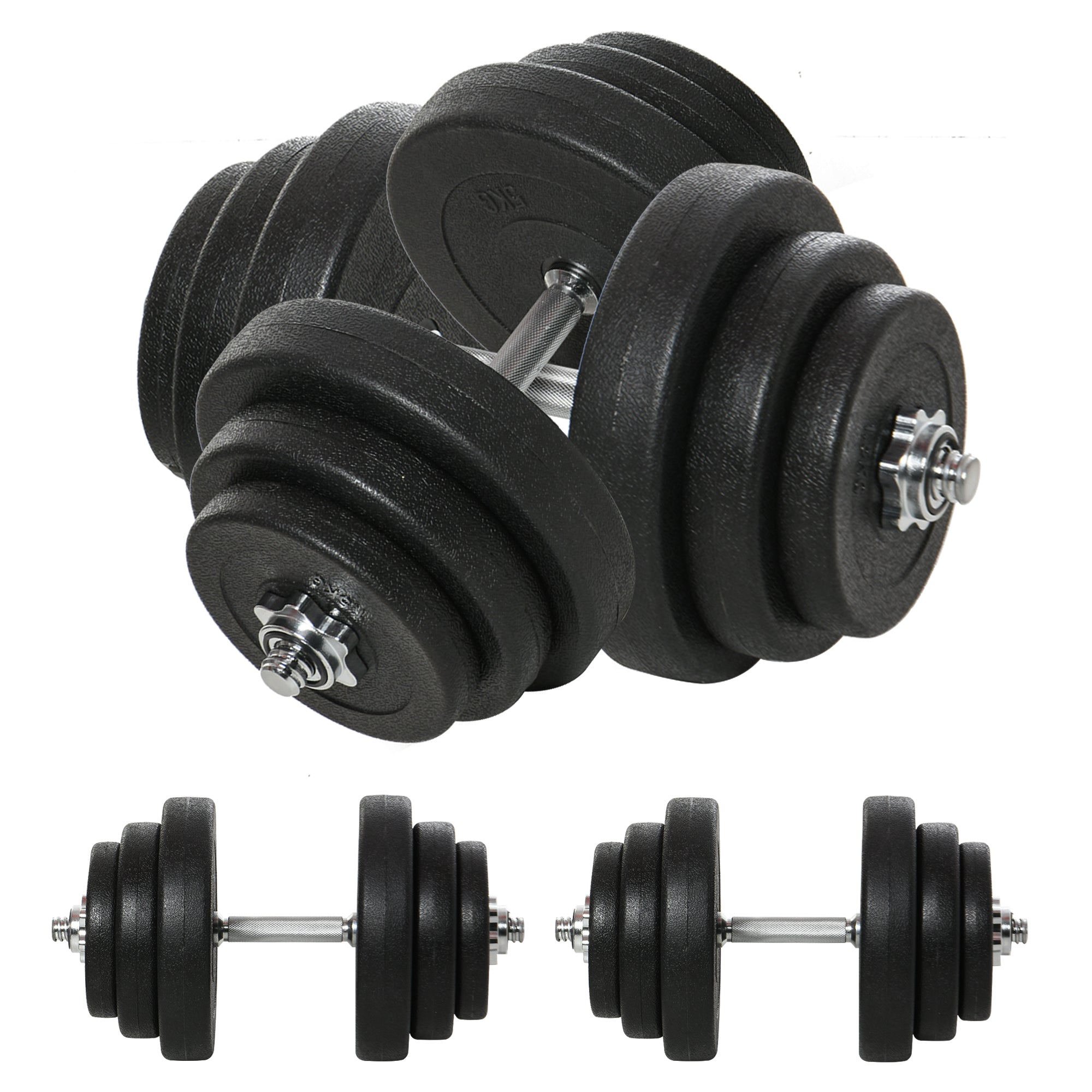 Easycomfort Set Manubri Palestra 40kg (4x5kg, 4x2.5kg, 4x1.5kg), Pesi Palestra with 12 Dischi da 1.5kg, 2.5kg, 5kg, ?25mm, per Allenamento a Casa