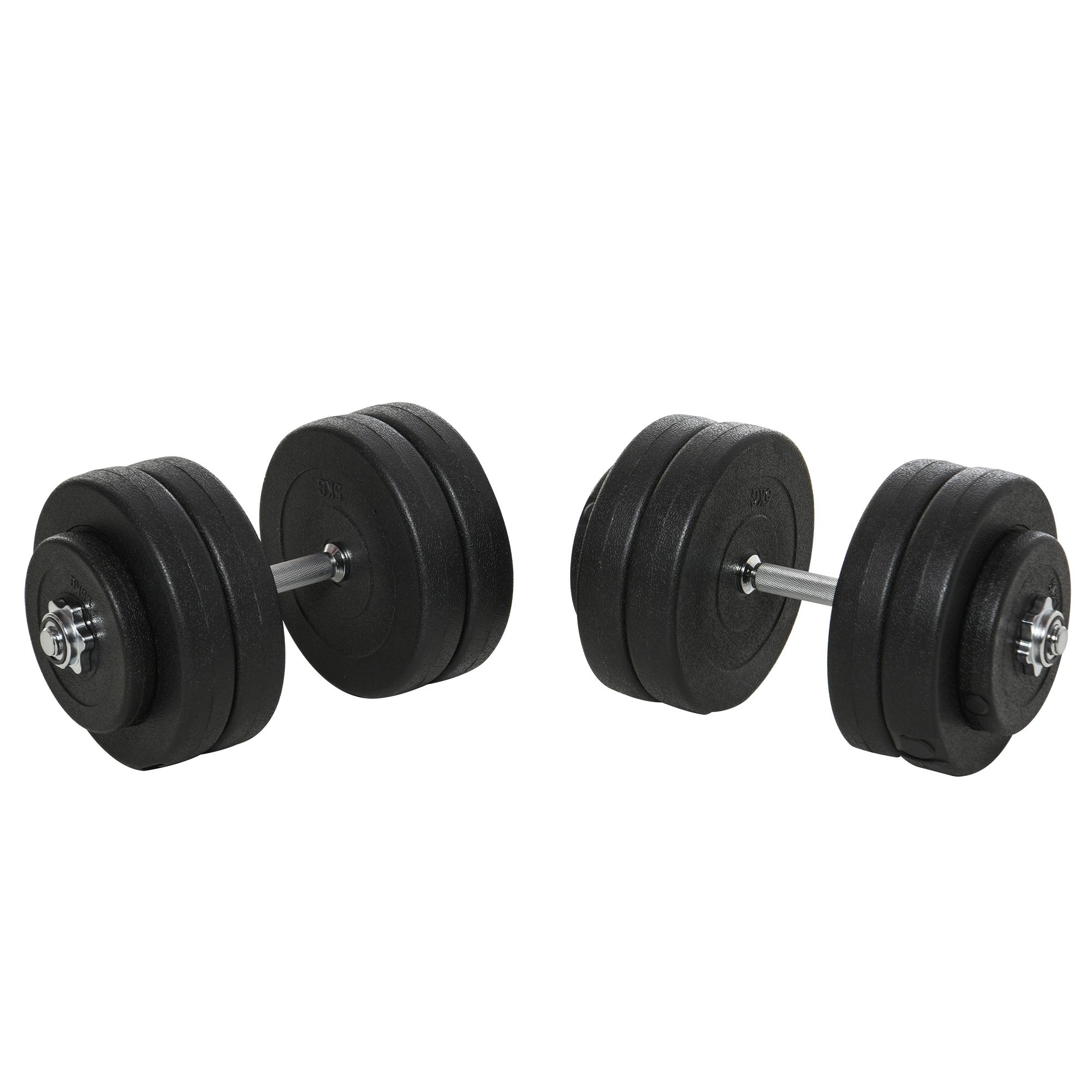 Easycomfort Set Manubri Palestra 50kg (8x5kg, 4x1.5kg), Pesi Palestra with 12 Dischi da 1.5kg, 5kg, ?25mm, per Allenamento a Casa