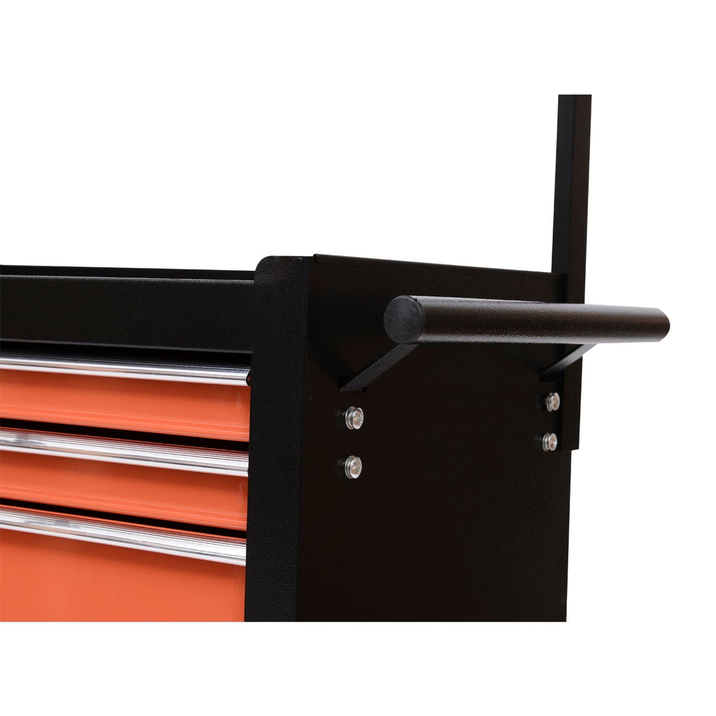 EASYCOMFORT Tool Trolley Tools Equipment with Chest of Drawers 61.5 x 33 x 76cm Black and Orange