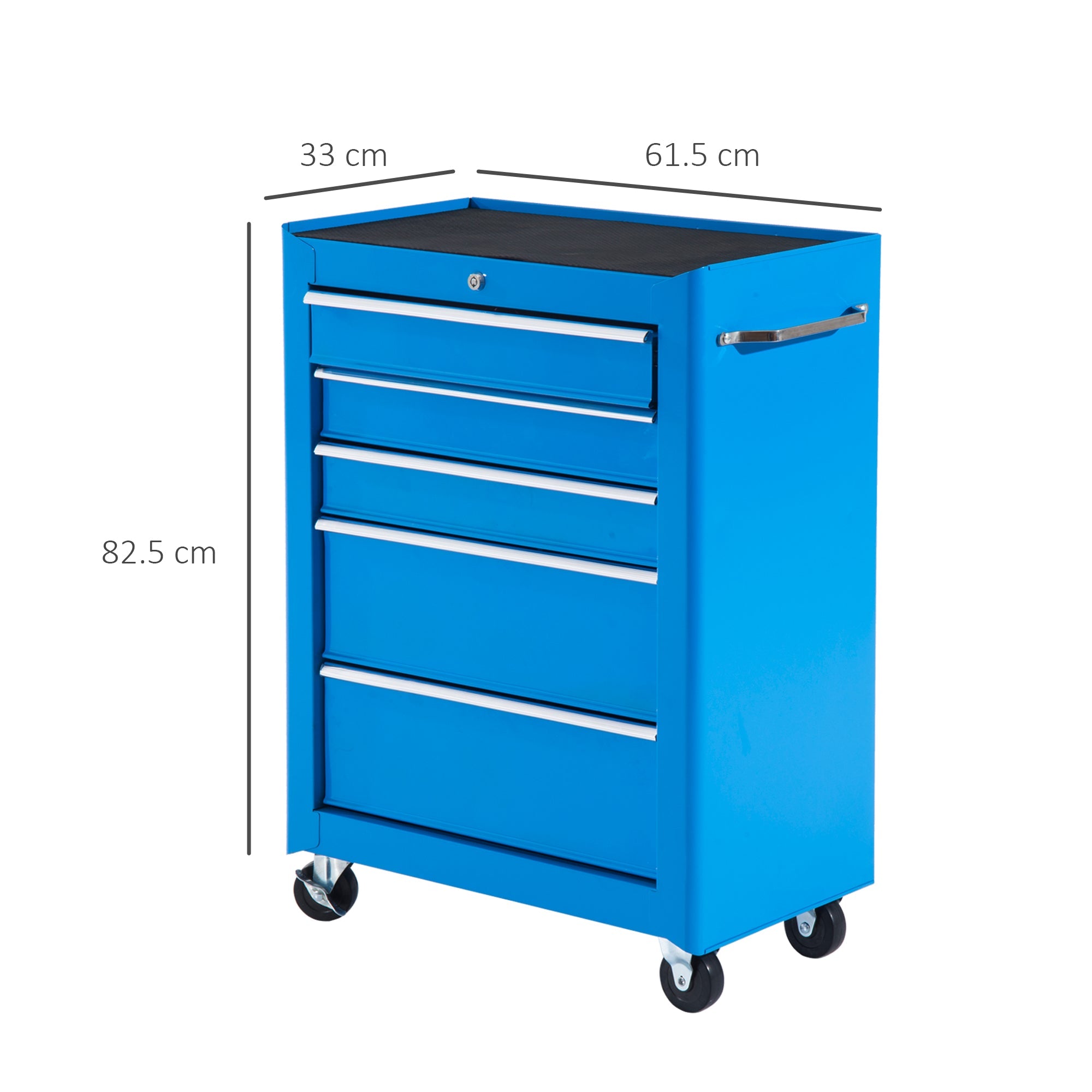 EASYCOMFORT Workshop Tool Trolley with Chest of Drawers Light Blue 61.5 x 33 x 85cm