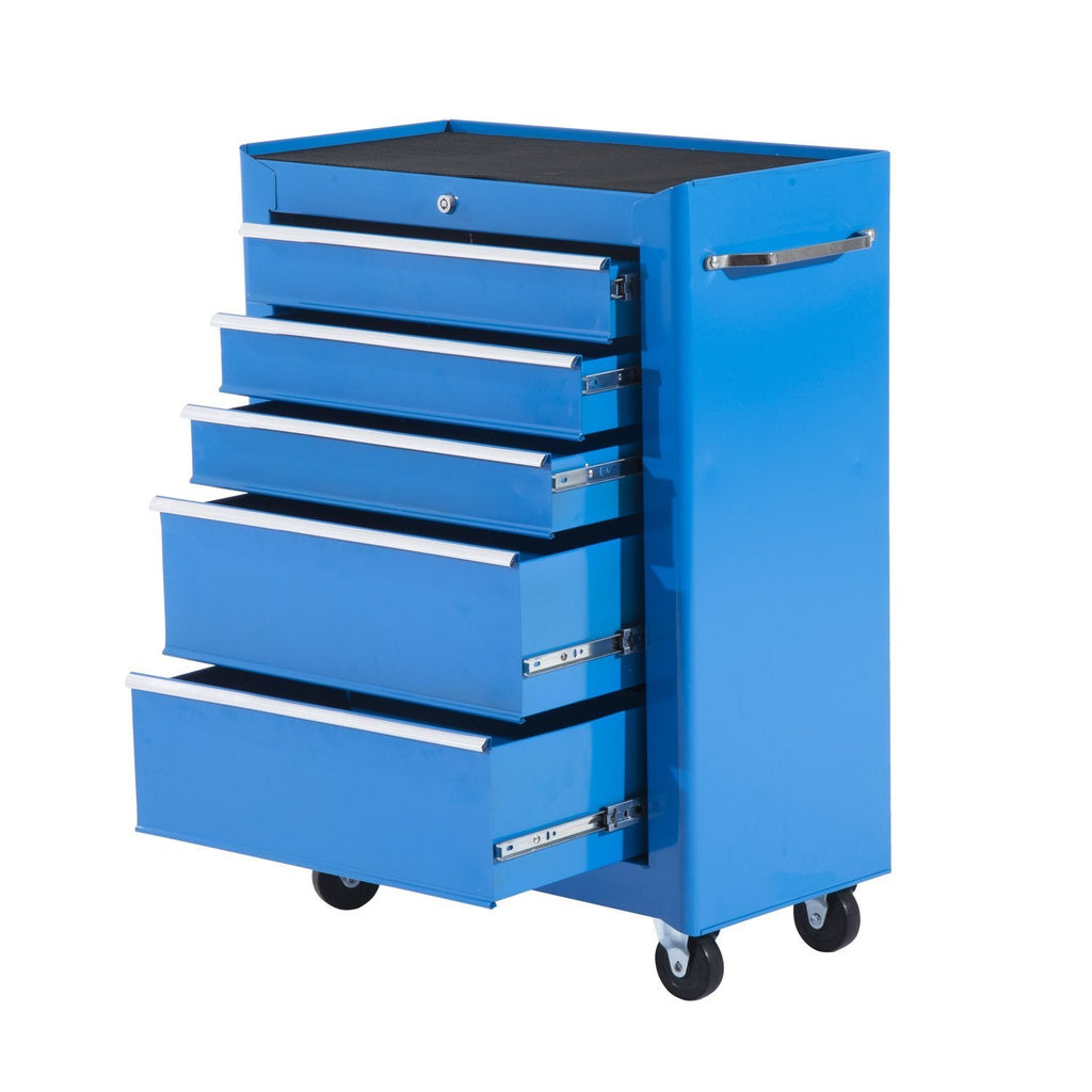 EASYCOMFORT Workshop Tool Trolley with Chest of Drawers Light Blue 61.5 x 33 x 85cm