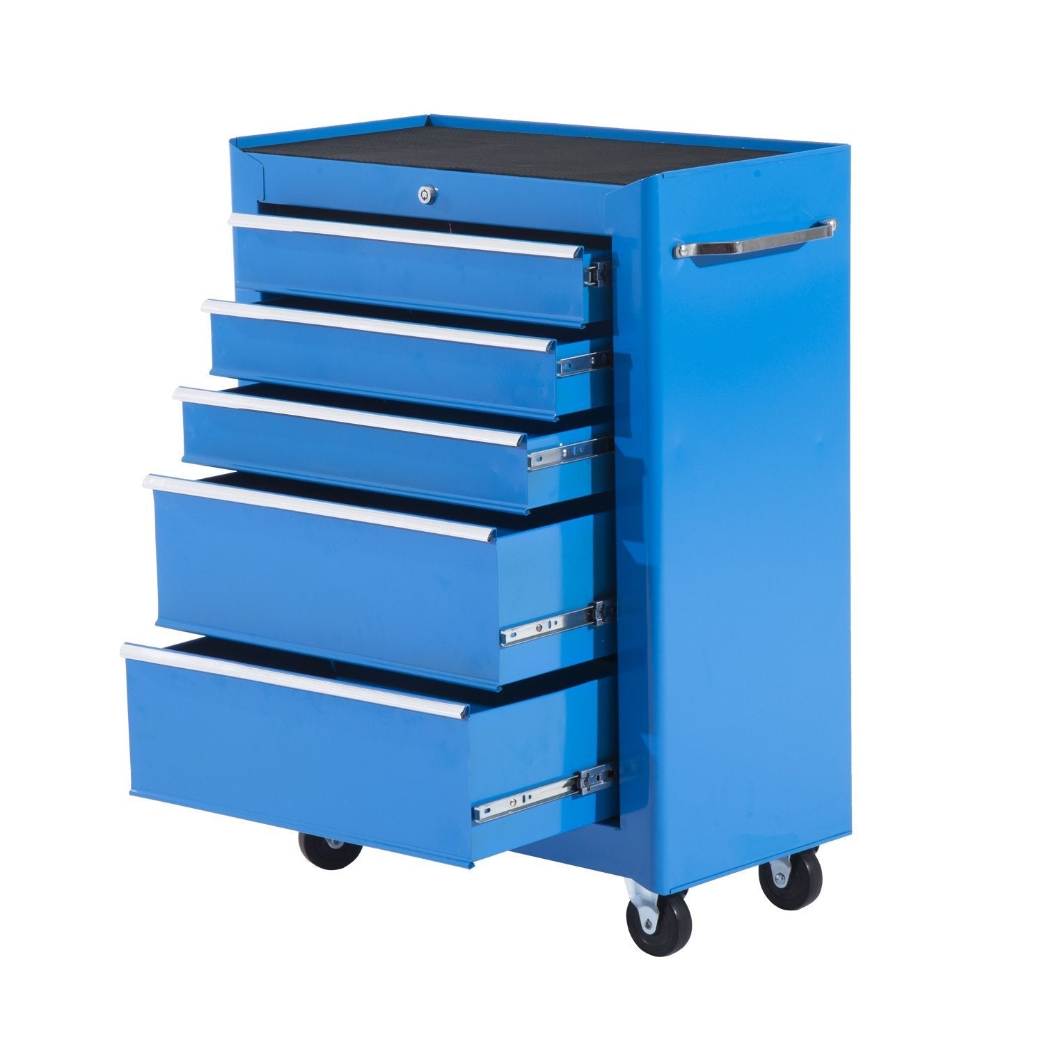 EASYCOMFORT Workshop Tool Trolley with Chest of Drawers Light Blue 61.5 x 33 x 85cm