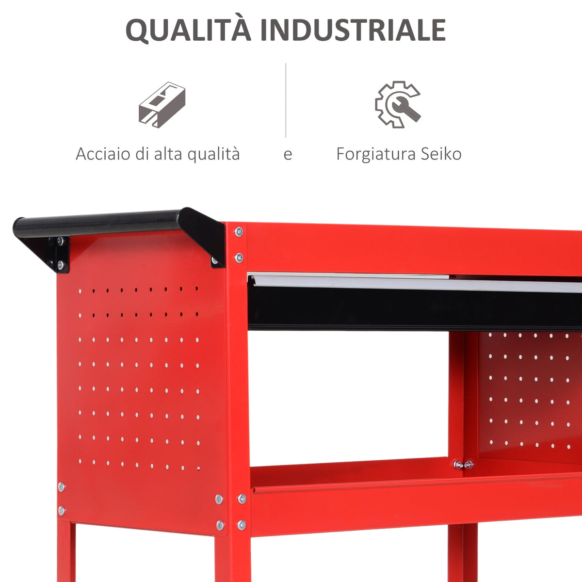 EasyComfort Workshop gereedschapswagen, rood, 82 × 35 × 76 cm