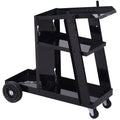 EASYCOMFORT Tool Trolley 3 Shelves 4 Rubber Wheels Max. 50kg Workshop Steel 71 x 70 x 39cm Black