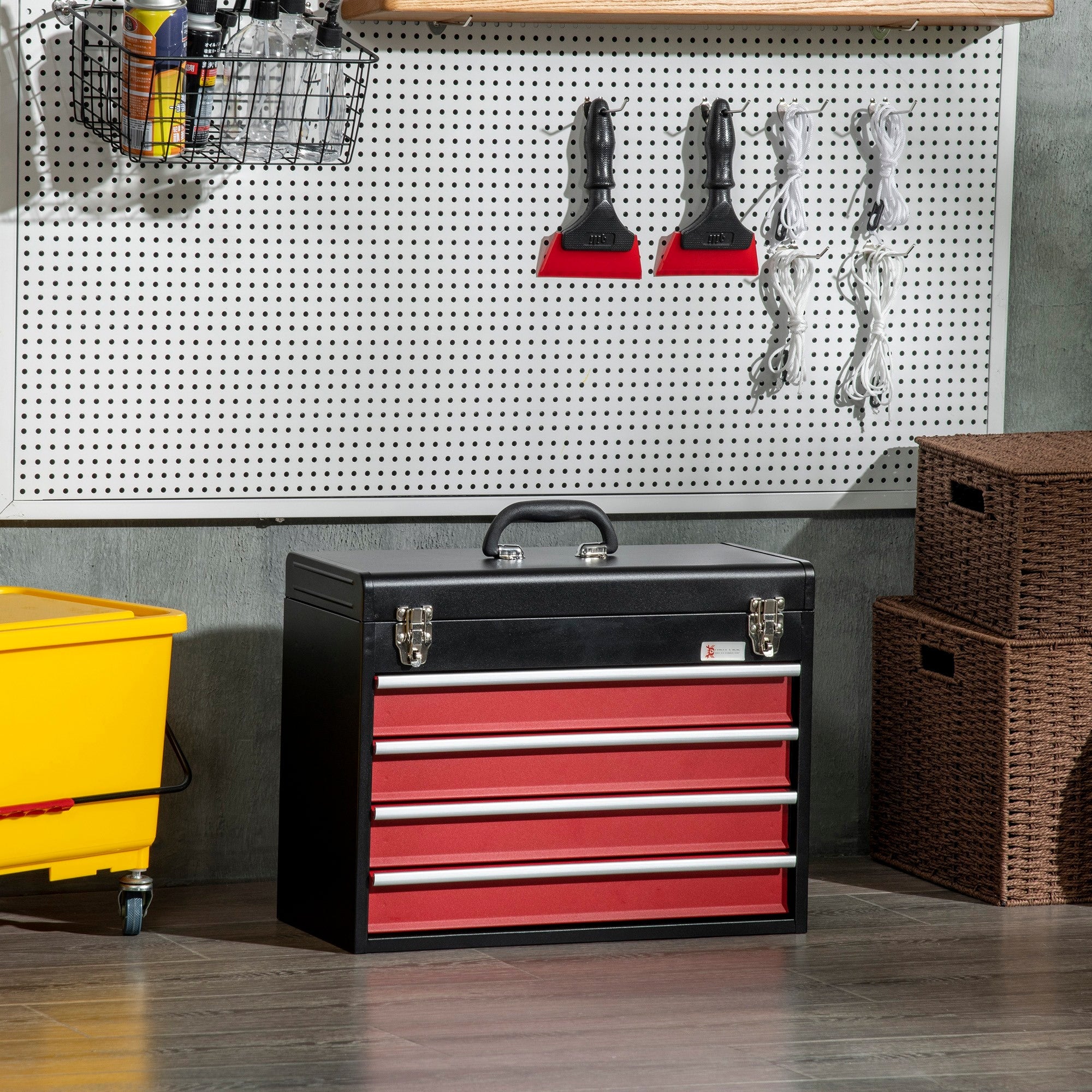 EasyComfort stalen gereedschapskist 4 laden + bovenbak 51x22x39,5 cm