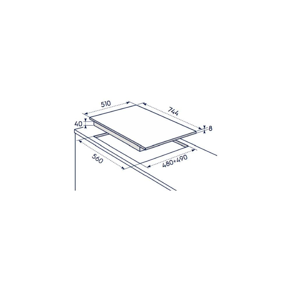 Piano cottura A Gas Electrolux series 600 Kgs7536Sx 5 Fuochi (L74,4xP51) Inox