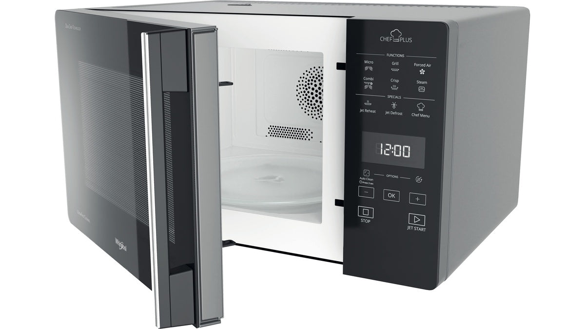 Microonde Combinato Whirlpool Chef Plus Mcp 359 Sl 800 W 25 Litri Grill (A30xL52xP49,4) Funzione Cottura A Vapore Argento