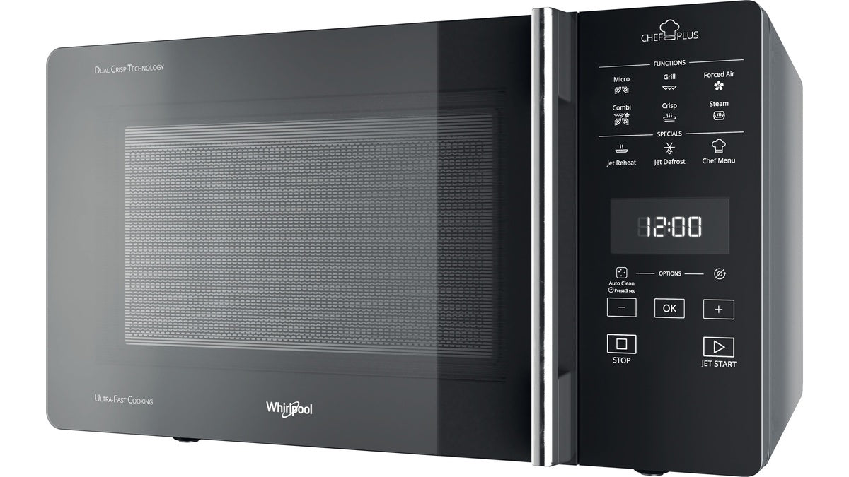 Microonde Combinato Whirlpool Chef Plus Mcp 359 Sl 800 W 25 Litri Grill (A30xL52xP49,4) Funzione Cottura A Vapore Argento
