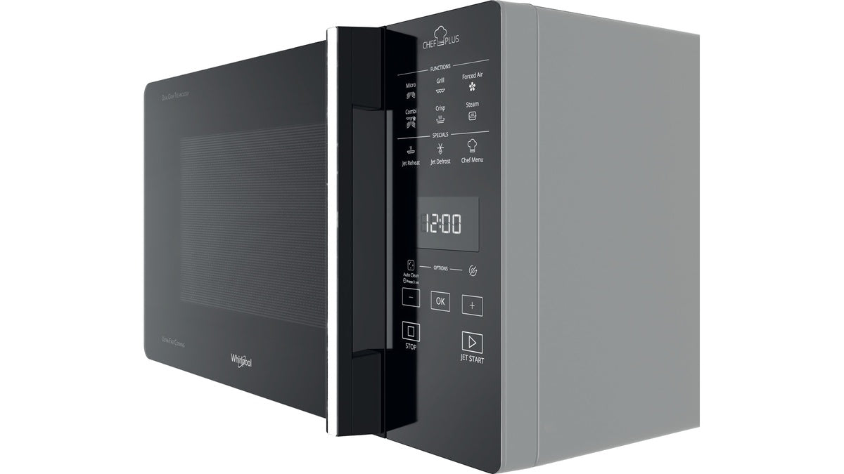 Microonde Combinato Whirlpool Chef Plus Mcp 359 Sl 800 W 25 Litri Grill (A30xL52xP49,4) Funzione Cottura A Vapore Argento