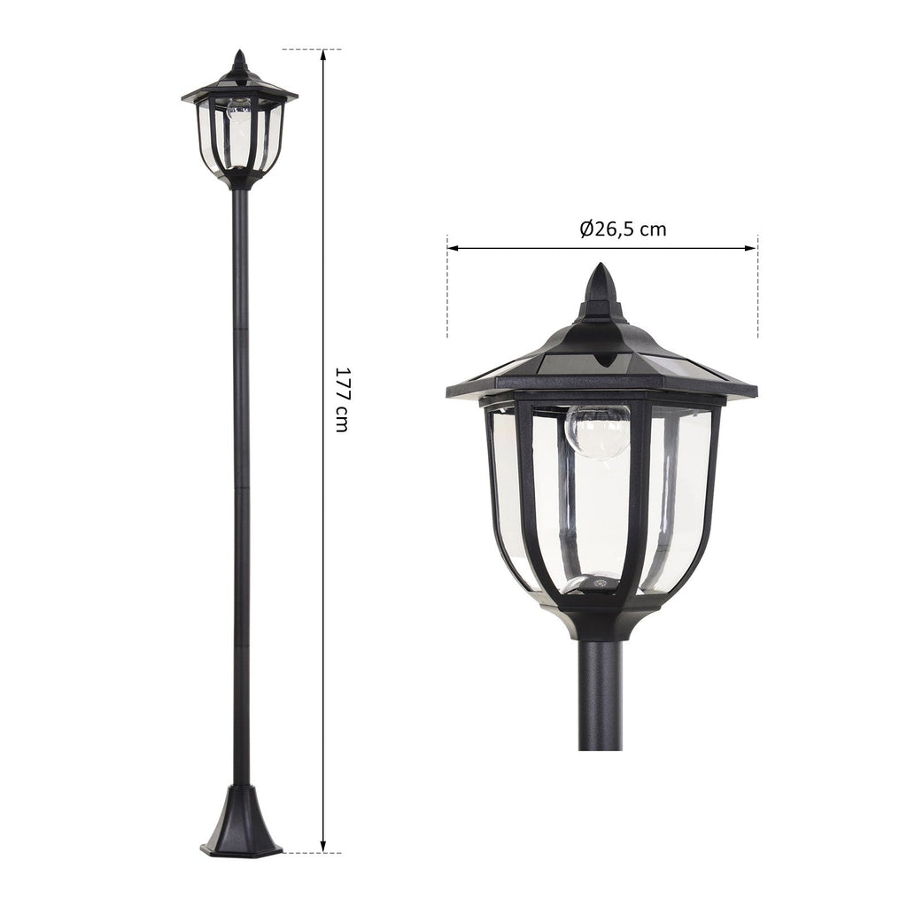 EASYCOMFORT Outdoor Street Lamp with 6 LED Lights and Solar Panels Waterproof Automatic Ignition Duration 6 Hours Height 177cm