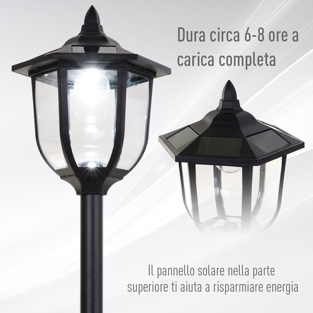 EASYCOMFORT Outdoor Street Lamp with 6 LED Lights and Solar Panels Waterproof Automatic Ignition Duration 6 Hours Height 177cm