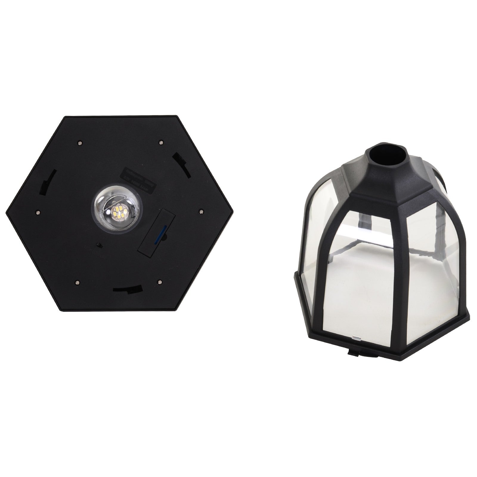 EASYCOMFORT Outdoor Street Lamp with 6 LED Lights and Solar Panels Waterproof Automatic Ignition Duration 6 Hours Height 177cm
