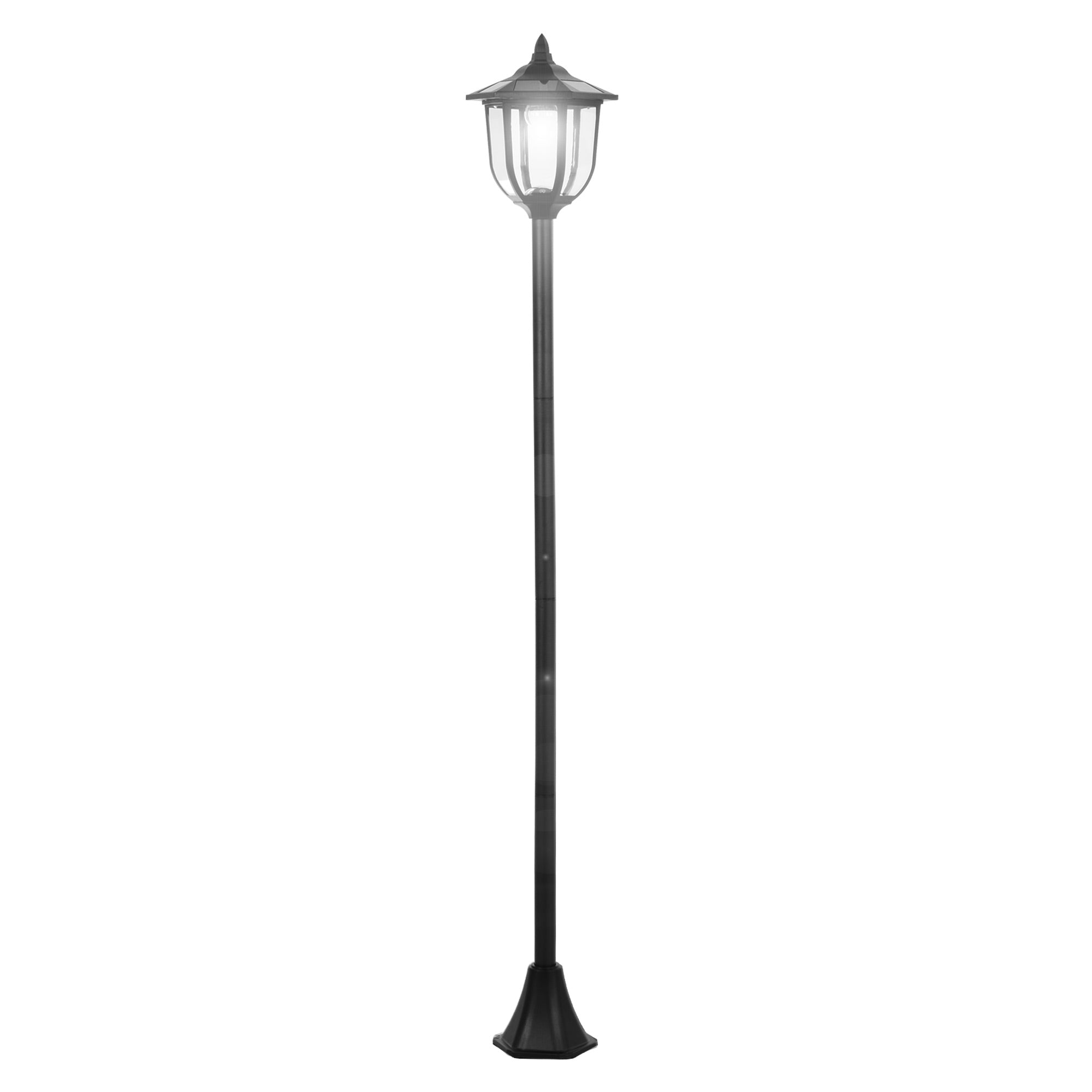 EASYCOMFORT Outdoor Street Lamp with 6 LED Lights and Solar Panels Waterproof Automatic Ignition Duration 6 Hours Height 177cm