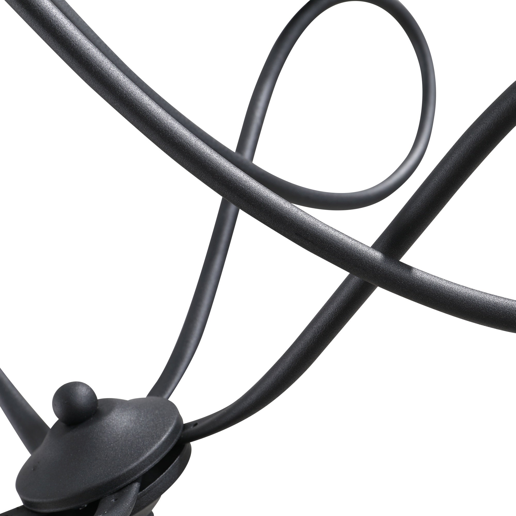 Easycomfort Lampadario a Soffitto Stile Rustico, Acciaio Intrecciato black with 5 Candelieri Regolabili e Pieghevoli ?58 x 45cm