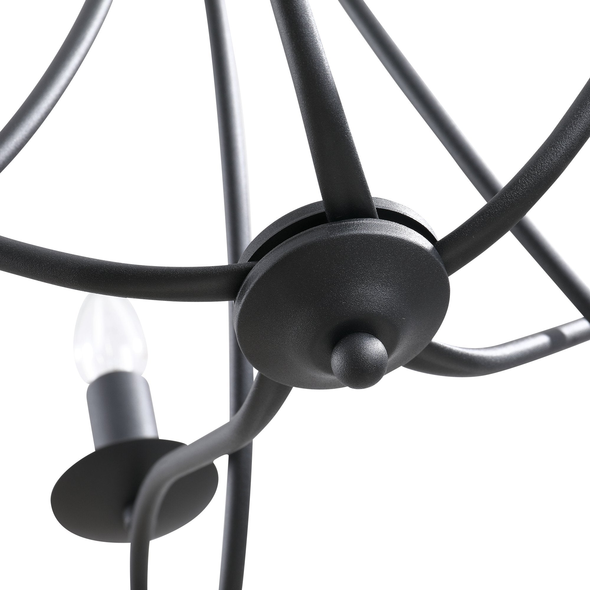 Easycomfort Lampadario a Soffitto Stile Rustico, Acciaio Intrecciato black with 5 Candelieri Regolabili e Pieghevoli ?58 x 45cm