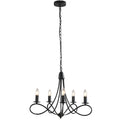 Easycomfort Lampadario a Soffitto Stile Rustico, Acciaio Intrecciato black with 5 Candelieri Regolabili e Pieghevoli ?58 x 45cm