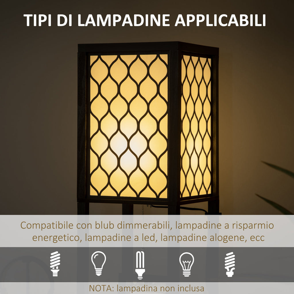 Easycomfort Zuil-vloerlamp met 2 planken 26x26x156 cm