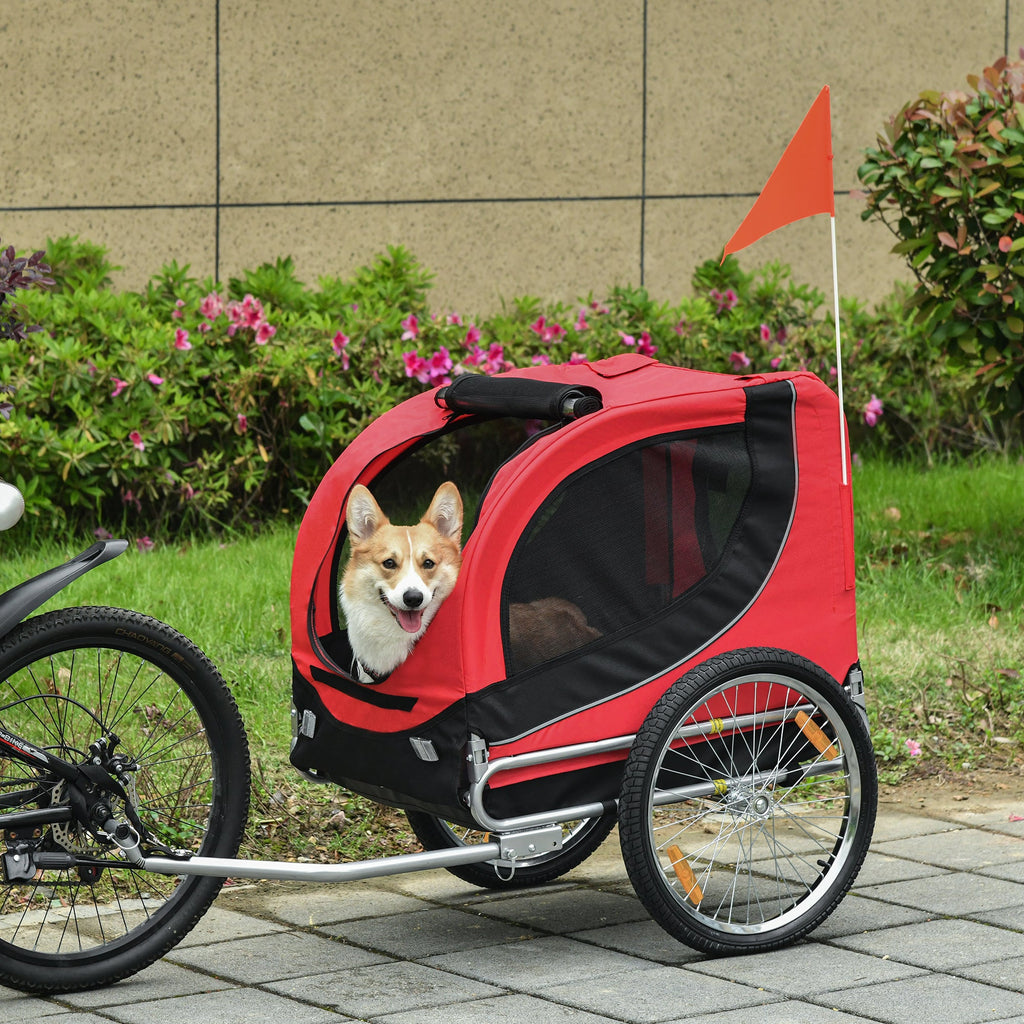 EasyComfort Fietskar voor honden 30 kg 130x73x90 cm rood/zwart
