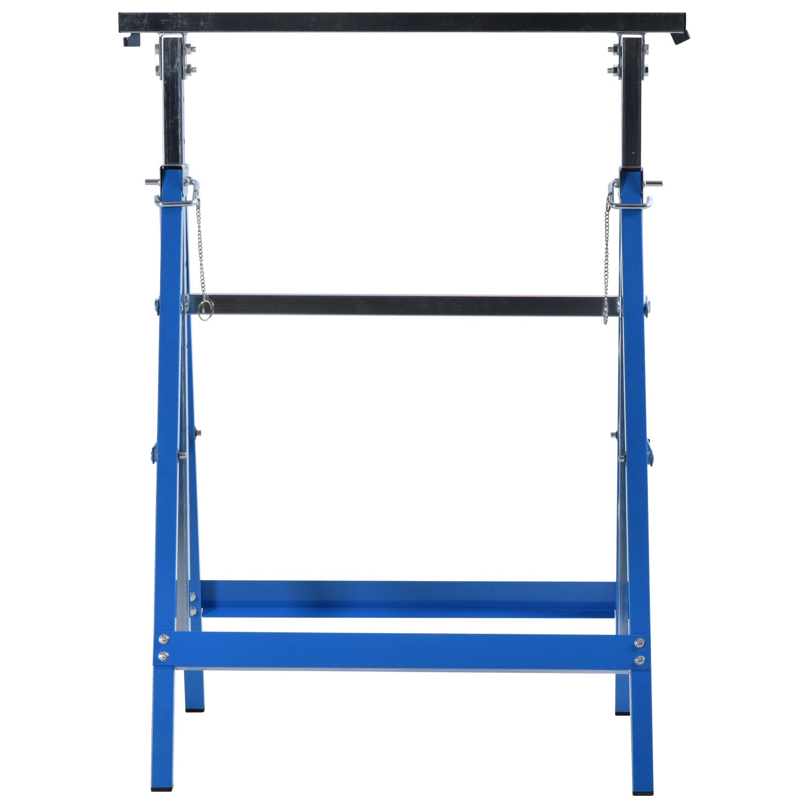 EASYCOMFORT Set of 2 Folding Telescopic Work Trestles in Steel Tubes 68 x 58 x 80